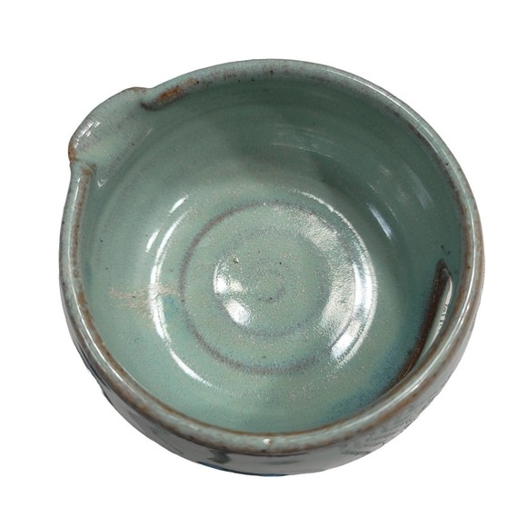 Handmade Pottery Trinket Dish Spoon Rest Utensil Object Holder Egg Separator - Picture 2 of 7